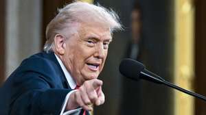 epaselect epa12775275 US President Donald J. Trump delivers the first State of the Union address of his second term to a joint session of Congress in the House Chamber of the US Capitol in Washington, DC, USA, 24 February 2026.  EPA/KENNY HOLSTON / POOL