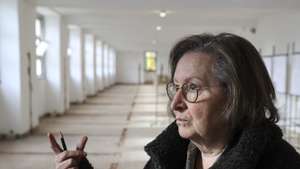 A reitora do ISCTE, Maria de Lurdes Rodrigues no Mosteiro de S. Dinis e S. Bernardo em Odivelas, no interior do qual decorrem desde novembro as obras de requalificação do antigo Instituto de Odivelas para instalar os 204 quartos da residência do Iscte. 11 de janeiro de 2024. MIGUEL A. LOPES/LUSA