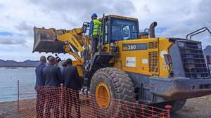 Lançamento da obra do Terminal de Cruzeiros do Mindelo, ilha de São Vicente, Cabo Verde, 21 de janeiro de 2022. O consórcio luso-cabo-verdiano constituído pelas empresas Mota-Engil e Empreitel Figueiredo vai construir o Terminal de Cruzeiros do Mindelo, uma das maiores obras públicas dos últimos anos em Cabo Verde. (ACOMPANHA TEXTO DA LUSA DE 24 DE JANEIRO DE 2022). SIDNEIA NEWTON/LUSA