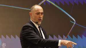 epa12470860 Juventus head coach Igor Tudor attends a press conference in Madrid, Spain, 21 October 2025. Juventus prepares its upcoming UEFA Champions League game against Real Madrid at Santiago Bernabeu stadium in Madrid on 22 October.  EPA/Sergio Perez