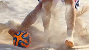 Futebol de Praia nos Jogos Europeus de 2015 em Baku, Azerbaijão.