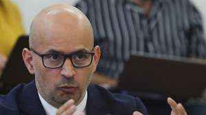 O ex-ministro das Finanças, João Leão, durante a audição na Comissão Parlamentar de Inquérito à Tutela Política da Gestão da TAP na Assembleia da República, Lisboa, 06 de junho de 2023.    MANUEL DE ALMEIDA/LUSA
