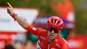 epa13194741 Slovenian rider Tadej Pogacar of team UAE Team Emirates XRG celebrates winning the 6th stage of the La Vuelta a Espana cycling tour, a race over 177.4km from Alcossebre to Castellon, Spain, 27 August 2026.  EPA/Javier Lizon