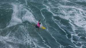 Portuguese surfer Nicolau von Rupp rides a wave during the giant wave stage of the Tudor Nazaré Surfing Challenge, that took place at Praia do Norte, in Nazare, Portugal, 18th February 2025. CARLOS BARROSO/LUSA