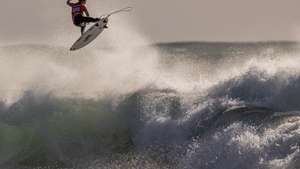 US surfer Griffin Colapinto in action during his elimination round heat of the Meo Pro Portugal, the portuguese leg of the World Surf League World Tour, at Supertubos beach, in Peniche, Portugal, 04 March 2022. JOSE SENA GOULAO/LUSA