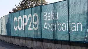 epa11712806 An Azerbaijani serviceman guard outside the venue of the UN Climate Change Conference COP29 in Baku, Azerbaijan, 10 November 2024. The Azerbaijani capital of Baku will host the 2024 United Nations Climate Change Conference (COP29) from 11 to 22 November 2024.Â   EPA/IGOR KOVALENKO