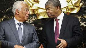 Angola's President Joao Lourenco (R) and Portugal's Prime Minister Antonio Costa (L) speaks at the end of a joint press conference after a meeting at Presidential Palace in Luanda, Angola, 05 June 2023. Portugal's Prime Minister begins an official visit to Angola today, during which a new cooperation program will be signed until 2027 and business credit line will be reinforced to two billion euros. AMPE ROGERIO/LUSA