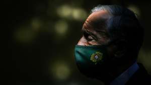 O Presidente da República, Marcelo Rebelo de Sousa, após visitar o Centro de Vacinação contra a covid-19 do Estádio Universitário de Lisboa, em Lisboa, 23 de junho de 2021. MÁRIO CRUZ/LUSA
