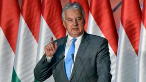 epa06052737 Hungarian Deputy Prime Minister in charge of national politics Zsolt Semjen delivers his speech during the closing event of Fidesz - Hungarian Civic Alliance national consultation campaign titled &#039;Let&#039;s stand for Hungary!&#039; in the Balna Budapest Cultural Center in Budapest, Hungary, 27 June 2017.  The consultations was on immigration and the European Union.  EPA/ZOLTAN MATHE HUNGARY OUT