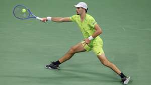 epa13208270 Jaime Faria of Portugal in action against Carlos Alcaraz of Spain during their Men’s Singles second match at the US Open Tennis Championships in Flushing Meadows, New York, USA, 02 September 2026.  EPA/BRIAN HIRSCHFELD