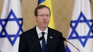 epa13072006 Israel's President Isaac Herzog, accompanied by Romanian President Nicusor Dan (not pictured), delivers his speech during a joint press conference at Cotroceni Presidential Palace in Bucharest, Romania, 29 June 2026. Israel's President Isaac Herzog is on a two-day official visit to Romania.  EPA/ROBERT GHEMENT