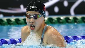 epa12268696 Yu Zidi of China competes in the Women's 200m Individual Medley final at the World Aquatics Championships Singapore 2025 in Singapore, 28 July 2025.  EPA/FAZRY ISMAIL