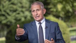 epa09419588 Anthony Fauci, director of the US National Institute of Allergy and Infectious Diseases (NIAID) participates in a television interview at the White House in Washington, DC, USA, 18 August 2021. President Biden said top federal health officials recommend that all Americans get a booster shot eight months after becoming fully vaccinated against COVID-19.  EPA/SHAWN THEW