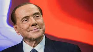 epa09093317 (FILE) - Italian former prime minister and leader of 'Forza Italia' party Silvio Berlusconi during the recording of LA7 program 'Bersaglio Mobile' hosted by journalist Enrico Mentana, in Rome, Italy, 02 March 2018 (reissued 24 March 2021). Forza Italia party leader Silvio Berlusconi has been admitted to a Milan hospital since 22 March 2021 with 'health problems', his lawyer said on 24 March 2021.  EPA/ANGELO CARCONI