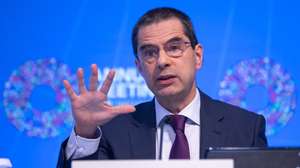 epa07925580 Vitor Gaspar, director of the Fiscal Affair Department at the International Monetary Fund participates in the Fiscal Monitor press briefing at the IMF Headquarters in Washington, DC, USA, 16 October 2019.  EPA/ERIK S. LESSER