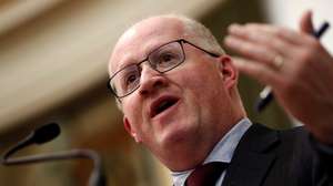 epa07130670 Governor of the Central Bank of Ireland, Philip Lane, delivers a speech during the conference Finance Disintermediation and the Future of the Banking Sector' held in Madrid, Spain, 30 October 2018.  EPA/MARISCAL