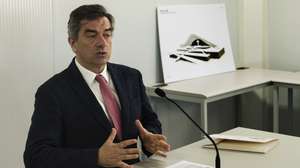 O vice-presidente da Câmara Municipal de Lisboa (CML), Filipe Anacoreta Correia, durante a apresentação do Plano e Investimento da Jornada Mundial da Juventude, da responsabilidade da CML, no Parque Tejo, em Lisboa, 25 de janeiro de 2023. ANTÓNIO COTRIM/LUSA