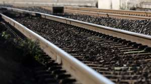 epa10415331 A railway empty platform during an SNCF French national railways strike, Biot, southern France, 19 January 2023. A national strike day was called by public sector workers and labor unions to defend labor rights and pensions.  EPA/SEBASTIEN NOGIER