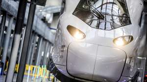 epaselect epa10903652 The new TGV M high-speed train, TGV INOUI 2025, arrives for its presentation at the Technicentre Sud Est Europeen (TSEE) facilities in Paris, France, 06 October 2023. The new TGV M is a high-speed passenger train that offers 100 extra seats and lower CO2 emissions than previous models. The new train, which will be deployed on France's railways from 2025, is the result of a collaboration between SNCF Voyageurs (the French national railway company) and Alstom.  EPA/TERESA SUAREZ