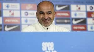 Portugal national soccer team head coach, Roberto Martinez, speaks during a press conference at Stozice Stadium in Ljubljana, Slovenia, 25th March 2024. Portugal will play a friendly match tomorrow against Slovenia in preparation for the upcoming Euro 2024. MIGUEL A. LOPES/LUSA