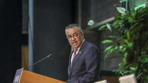 epa11189024 Director General of the World Health Organization (WHO) Tedros Adhanom Ghebreyesus speaks during the high-level segment of the Sixth Session of UN Environment Assembly (UNEA-6) attended by heads of states at the United Nations Environment Programme (UNEP) headquarters in Nairobi, Kenya, 29 February 2024. As the world's highest environmental decision-making body, UNEA seeks to restore harmony between humanity and nature, improving the lives of the world's poorest. From 26 February to 01 March, UNEA-6 will focus on how multilateralism can help tackle climate change, nature and biodiversity loss, and pollution and waste.  EPA/DANIEL IRUNGU