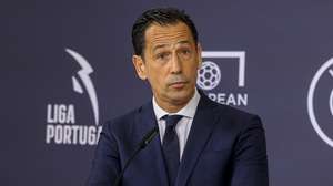 O presidente da Liga Portuguesa de Futebol Profissional (LPFP), Pedro Proença, fala aos jornalistas no final da XII Cimeira de Presidentes, promovida pela LPFP, no Convento de São Francisco, em Coimbra, 27 de março de 2024. PAULO NOVAIS/LUSA