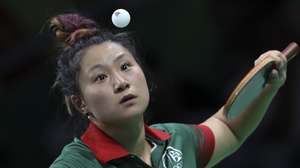 A atleta  portugesa Jieni Shao em ação este sábado na segunda ronda do torneio de singulares femininos de ténis de mesa dos Jogos Olímpicos Rio2016,  Rio de Janeiro, Brasil, 06 de agosto de 2016. ANTÓNIO COTRIM/LUSA