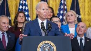 epa11421023 US President Joe Biden delivers remarks during the Deferred Action for Childhood Arrivals (DACA) 12th Anniversary event in the East room of the White House in Washington, DC, USA, 18 June 2024. President Biden announced his administration&#039;s program allowing undocumented immigrants married to US citizens to apply for legal residency.  EPA/SHAWN THEW / POOL