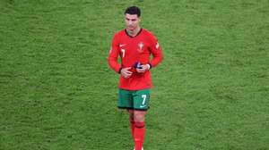 epa11461194 Cristiano Ronaldo of Portugal leaves the pitch after losing the UEFA EURO 2024 quarter-finals soccer match between France and Portugal, in Hamburg, Germany, 05 July 2024.  EPA/ABEDIN TAHERKENAREH