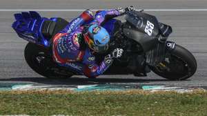 epa11879960 Portuguese MotoGP rider Miguel Oliveira of Prima Pramac Yamaha in action during Sepang MotoGP Official Test day in Petronas Sepang International Circuit, in Sepang, Malaysia, 07 February 2025.  EPA/FAZRY ISMAIL