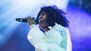 epa07695644 Swedish singer Neneh Cherry performs on the Avalon stage during the Roskilde Festival, in Roskilde, Denmark, 04 July 2019. The festival runs from 29 June to 06 July.  EPA/Helle Arensbak  DENMARK OUT