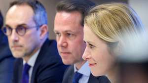 epa12009697 High Representative of the European Union for Foreign Affairs and Security Policy and European Commission Vice-President Kaja Kallas (R) attends a meeting of the EU-Japan Strategic Dialogue with the Japanese foreign minister in Brussels, Belgium, 04 April 2025.  EPA/OLIVIER MATTHYS