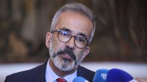 O ministro de Estado e dos Negócios Estrangeiros, Paulo Rangel faz um ponto de situação sobre os portugueses afetados pelo conflito Irão-Israel, Ministério dos Negócios Estrangeiros, Lisboa, 16 de junho de 2025. MIGUEL A. LOPES/LUSA