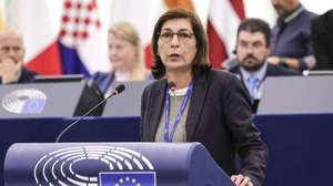 epa11611656 Portuguese member of the European Parliament Ana Catarina Mendes speaks during a debate on 'The Hungarian 'National Card' scheme and its consequences for Schengen and the area of freedom, security and justice' as part of the plenary session at the European Parliament in Strasbourg, France, 18 September 2024. The current plenary session takes place in Strasbourg from 16 to 19 September 2024.  EPA/TERESA SUAREZ
