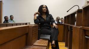 epa12517826 Duduzile Zuma-Sambudla, the daughter of former South African President Jacob Zuma, appears in court on charges of terrorism in Durban, South Africa, 11 November 2025. She pleaded not guilty to terrorism-related charges at the start of her trial. Zuma-Sambudla is being charged over comments she made on social media four years ago during deadly protests following the arrest of her father.  EPA/STRINGER