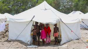 Centro de acolhimento de Chiaquelane alberga quase 30 mil pessoas, cerca de um terço de toda a população que devido às cheias foi abrigada em mais de 90 centros em todo o país, província de Gaza, Moçambique, 03 de fevereiro de 2026. (ACOMPANHA TEXTO DA LUSA DO DIA 06 DE FEVEREIRO DE 2026). LUÍSA NHANTUMBO/LUSA