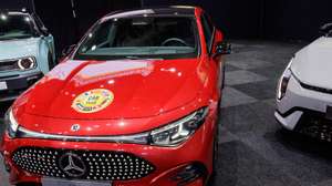 epa12638806 The Mercedes-Benz CLA has been elected Car of the Year 2026 during the Brussels Motor Show 2026 press day in Brussels, Belgium, 09 January 2026.  EPA/OLIVIER MATTHYS