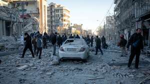 epa12794130 The scene following a strike on a building in Tehran's Enghelab Square, Iran, 03 March 2026 (issued 04 March 2026). A joint Israeli and US military operation continues to target multiple locations across Iran since the early hours of 28 February 2026.  EPA/MAJID KHAHI