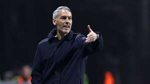 SC Braga head coach Carlos Vicens reacts during the Portuguese First League soccer match against FC Portomatch at Municipal de Braga, in Braga, Portugal, 22 March 2026. ESTELA SILVA/LUSA