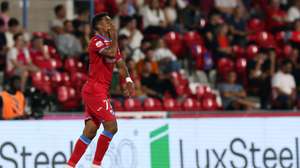O jogador do Gil Vicente, Murilo Souza, festeja um golo contra o Casa Pia durante o jogo da Primeira Liga de Futebol, realizado no estádio Cidade de Barcelos, em Barcelos, 27 de Abril de 2026. ESTELA SILVA/LUSA