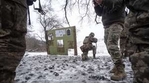 epaselect epa12763560 Ukrainian infantry soldiers of the Alcatraz Battalion, part of the 93rd Mechanised Brigade “Kholodnyi Yar” of the Army, during their intensive military training period – before being sent to the frontline to carry out assault missions – in the Kharkiv region, Ukraine, 20 February 2026. The Alcatraz Battalion is composed of former convicts who voluntarily request to commute their prison sentences in exchange for fighting in the Ukrainian Army. Individuals convicted of treason, terrorism or crimes against national security – offences against the State – cannot be part of this unit.  EPA/María Senovilla