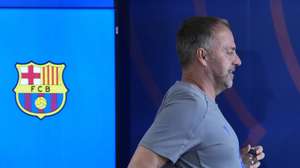 epa12926320 FC Barcelona's head coach Hansi Flick attends a press conference after the team's training session at Joan Gamper Sports City in Barcelona, Catalonia, Spain, 1 May 2026. FC Barcelona will face Osasuna in their Spanish LaLiga soccer match on 2 May 2026.  EPA/Enric Fontcuberta