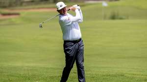 epa12982207 Ernie Els of South Africa in action during the first round of the Hassan II Cup 2026 at Royal Golf Dar Es Salam in Rabat, Morocco, 21 May 2026.  EPA/JALAL MORCHIDI