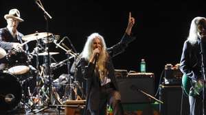 epa12440407 US singer, songwriter, and author Patti Smith performs during a concert at the Teatro Real in Madrid, Spain, 08 October 2025, commemorating the 50th anniversary of her album 'Horses.'  EPA/JUANJO MARTIN