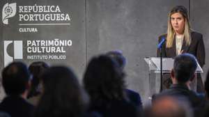 A ministra da Cultura, Margarida Balseiro Lopes, usa da palavra durante a sessão de encerramento do projeto Património Cultural 360®, no Centro Nacional de Arqueologia Náutica e Subaquática, em Lisboa, 9 de abril de 2026. TIAGO PETINGA/LUSA