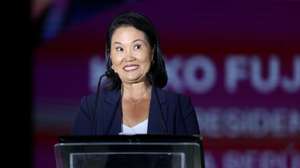 epa13154891 Peruvian President Keiko Fujimori speaks during the launch ceremony for the Lima 2027 Pan American and Parapan American Games at the Plaza de Armas in Lima, Peru, 06 August 2026.  EPA/Paolo Aguilar