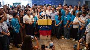 epa13315809 Carlos Fernandez, the national youth coordinator for Vente Venezuela, calls for marches across Venezuela to demand presidential elections during a press conference in Caracas, Venezuela, 19 October 2026. Fernandez said that the protests are also intended to demand the return of opposition leader Maria Corina Machado, who has been outside Venezuela since December of last year.  EPA/Ronald Pena R