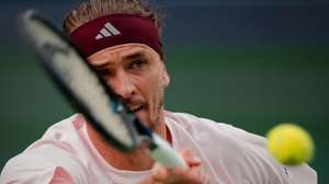 epa13310764 Alexander Zverev of Germany in action during his Men's Singles semi-finals match against Alejandro Davidovich Fokina of Spain at the Shanghai Masters tennis tournament in Shanghai, China, 17 October 2026.  EPA/ALEX PLAVEVSKI