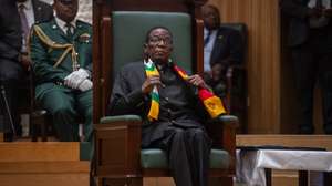 epa11745935 President of Zimbabwe Emmerson Mnangagwa attends Zimbabwe's Finance Minister Mthuli Ncubeâ€™s budget speech inside Parliament Building in Mt Hampden, Harare, Zimbabwe, 28 November 2024. Ncube said Zimbabwe's economy is forecast to grow six percent in 2025, up from two percent in 2024, driven mainly by strong agriculture performance.  EPA/MUNASHE CHOKODZA
