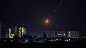 epa12792882 Security forces and air defense systems intercept a drone near the US Consulate and Erbil International Airport in Erbil, Kurdistan Region, Iraq, 03 March 2026. The incident occurred as the regional conflict involving Israel, the US, and Iran entered its fourth day.  EPA/GAILAN HAJI -- BEST QUALITY AVAILABLE